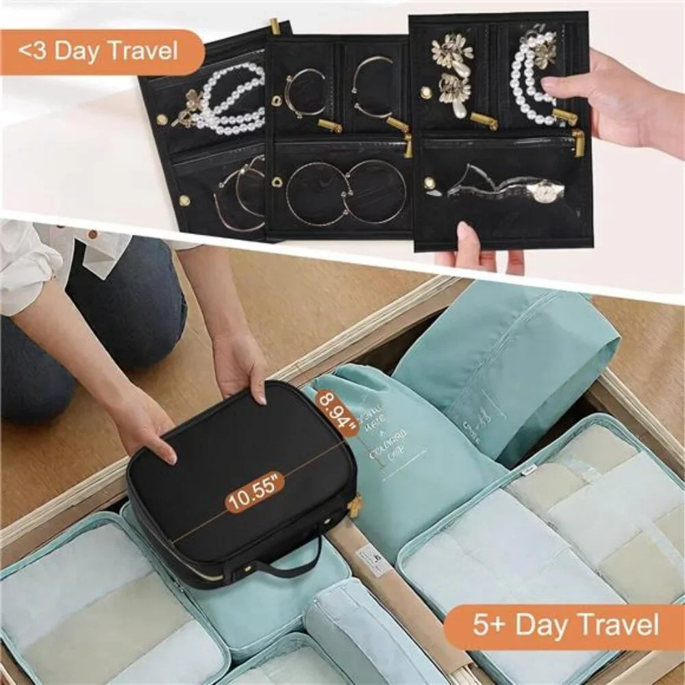 Travel Jewelry Case Organizer for Women, Jewelry Storage Book with Small Pouch,